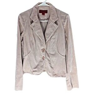 F. C. U. K. Jeans Pink Long Sleeve Blazer Womens 8 Corduroy 2 button Y2K Prep